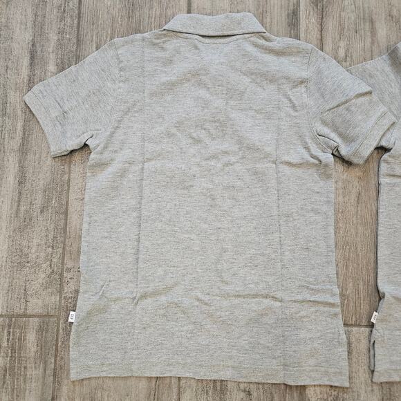 Gap Kids Polo Shirt Lot of 2 Boys M Gray Uniform Short Sleeve School Basics - Picture 8 of 8